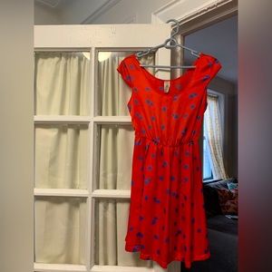 Francesca’s vibrant paint splash mini dress